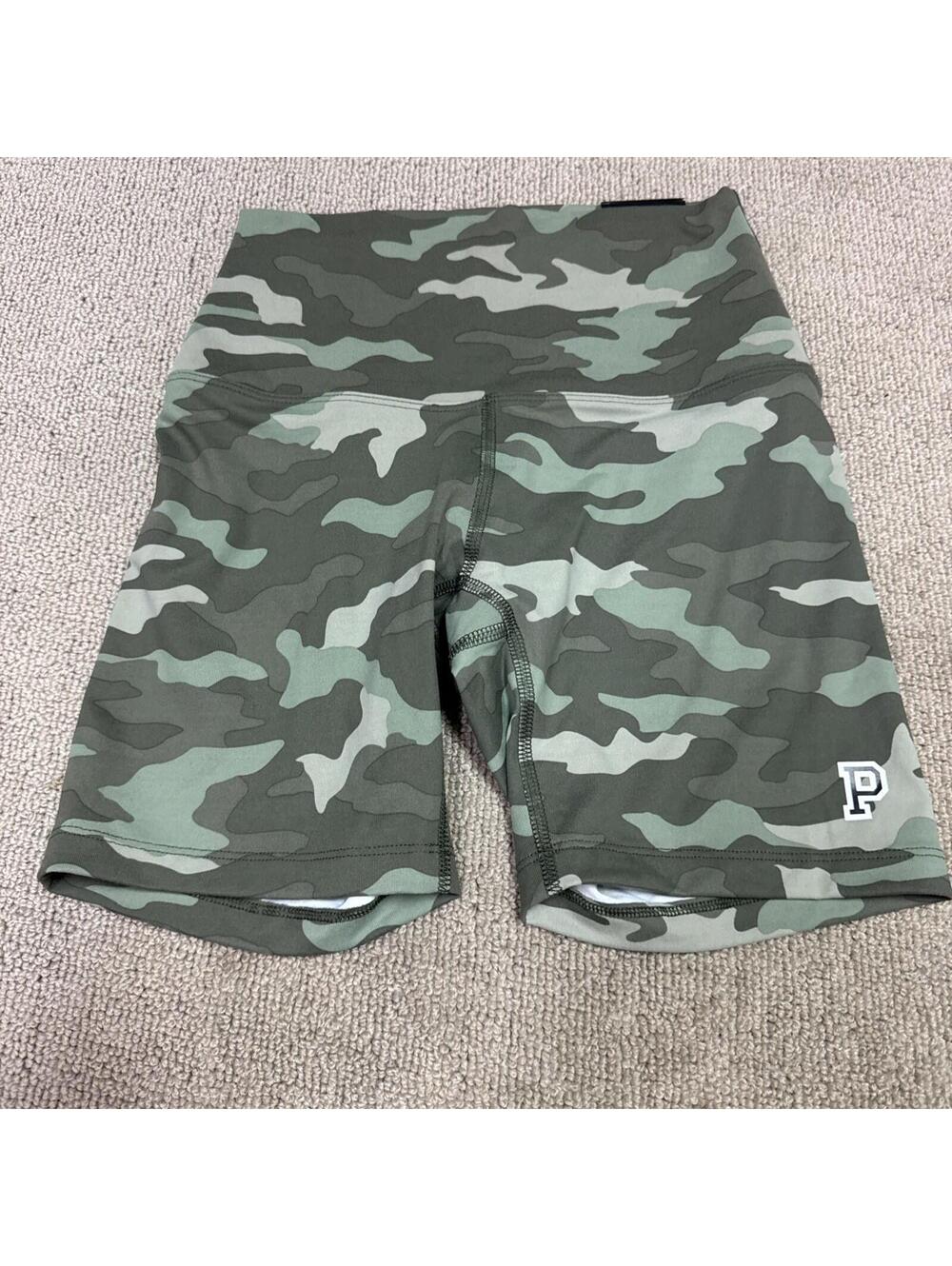 PINK Biker Shorts Green Camouflage Women’s Size XS NWT - Picture 5 of 9